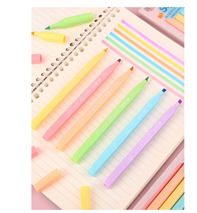 6%20Pcs%20Dual%20Tip%20Color%20Highlighter%20Marker%20Pen%20Set%20-%20Image%202