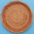 NAMUNY 2 Pack Rattan Woven Storage Basket,Bread Basket Display Basket Fruit Candy Cake Tray,for Keys,Wallet,Cell Phone(7.5Inch). 