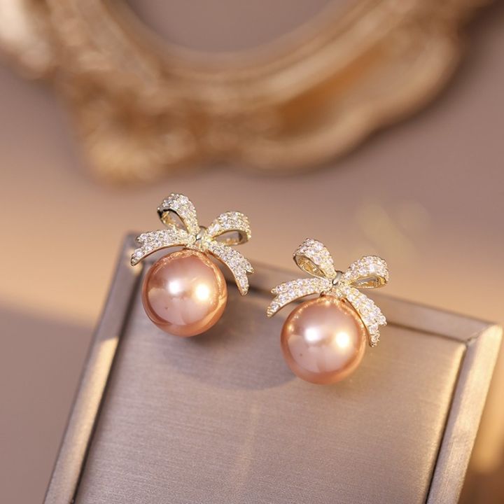 %E3%80%90VisioN%20Super%20Shop%E3%80%91Enacolor%20Bow%20Tie%20Ball%20Pearl%20Classic%20Earrings%20for%20Women%20Fashion%20Minimal%20Design%20Drop%20Earring%20For%20-%20Image%206