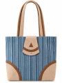 Handmade Cotton & Faux Leather Women's Shoulder Bag with Zipper & 4 Compartments - Made in Nepal. 