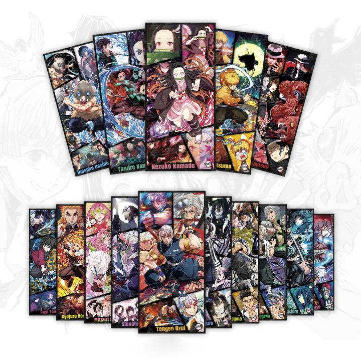 Demon Slayer Anime Poster 15 Set Nezuko Tanjiro Zenitsu Inosuke Hashira Giyu Rengoku Shinobu Mitsuri Uzui Muzan Collectible