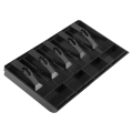 1 Piece Cash Tray Cash Register Drawer Insert Tray, Black ABS Money Storage Case 5 Bill & 4 Coin Compartments. 