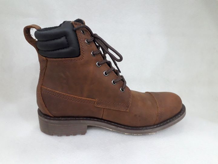 Remember Brown Vintage Leather Lace-Up Boots For Men- N6