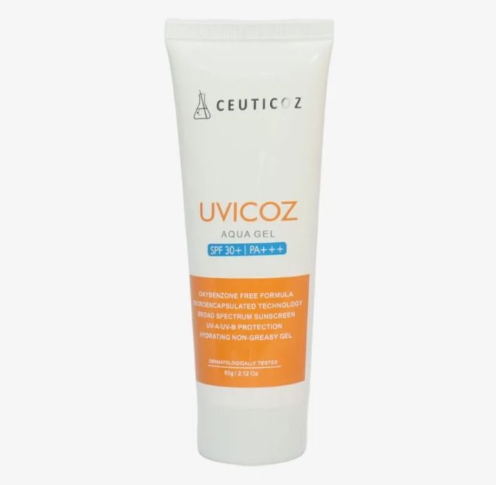 Ceuticoz Uvicoz Aqua Gel Sunscreen SPF 30+ PA+++, 60gm By Amore