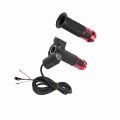 Durable 12-84V E-Bike Throttle Grip Set Long Cable Twist Handlebar LED Voltage Display Throttle Digital Display with Key Lock Throttle with Digital Display and Lock for Electric Scooter,Electric Bicycle,Motorbike. 