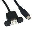 USB Type B USB-B Female with Panel Mount to Mini USB Plug Male Adapter Cable. 