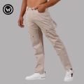 Wraon Light Cream Solid Premium Cotton Carpenter Pant For Men - Fashion | Pants For Men | Men's Wear | Cotton Pants |. 