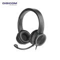 DIGICOM PC19 USB Wired Headset With Reliable Noise Cancelling Adjustable Flexible Boom Mic | USB Connector | 40mm Driver | Stereo Sound | Adjustable Headband | Ergonomic & Lightweight Design. 