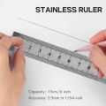 15cm 6 Inch Stainless Metal Ruler Measuring Tool. 