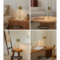 Portable Waterproof Table Lamp-3 Pack Cordless Battery Operated Lamp for Outdoor for Dinner, Desk, Cafe Lighting in Gold. 