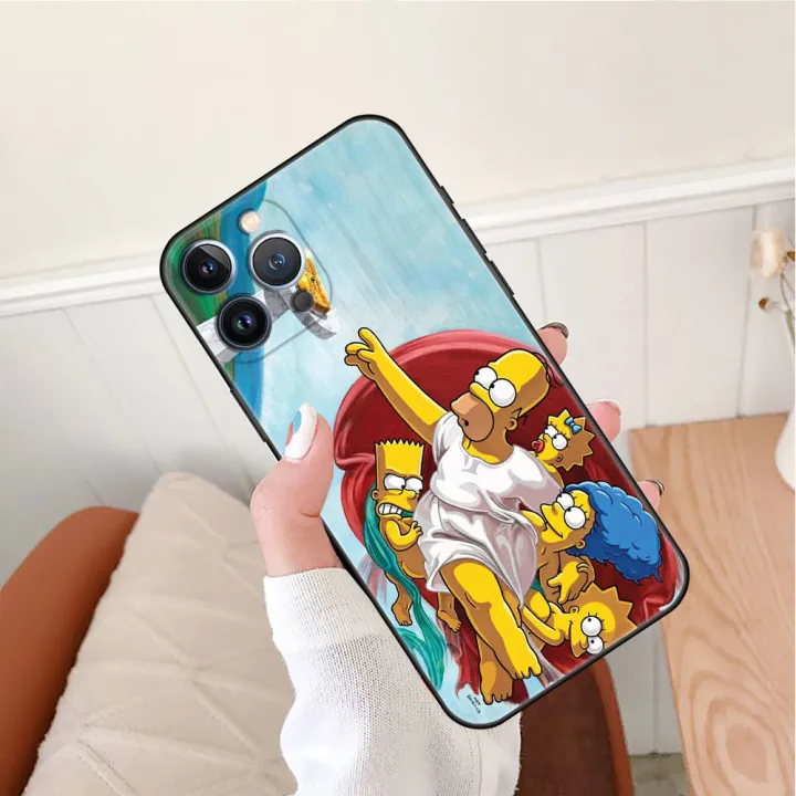 2025SMGSLIB%20Case%20For%20Apple%20iPhone%2011%2013%2014%2012%20Pro%207%20Plus%20XR%20X%20XS%20Max%206%206S%2013Pro%20Max%20Black%20Silicone%20Phone%20Funda%20Funny%20Homer%20Simpson%20-%20Image%202