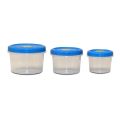 Set Of 3 Mini Plastic Kitchen Storage Container -Blue. 