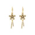 Korean Fashion Delicate Flower Inlay Zircon Dangle Earrings For Women Birthday Party Fashion Custom Jewelry. 