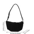 Fashion Crossbody Bag Croissant Shoulder Bag Brown Solid Color Matte PU Dumplings Bag Small Pack Students. 