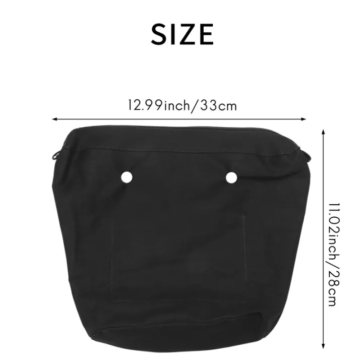 fasdaga%202X%20Waterproof%20Solid%20Canvas%20Insert%20Inner%20Lining%20Insert%20Zipper%20Pocket%20for%20Obag%20O%20Bag%20Handbag%20Bag%20Black%20Mini%20-%20Image%202
