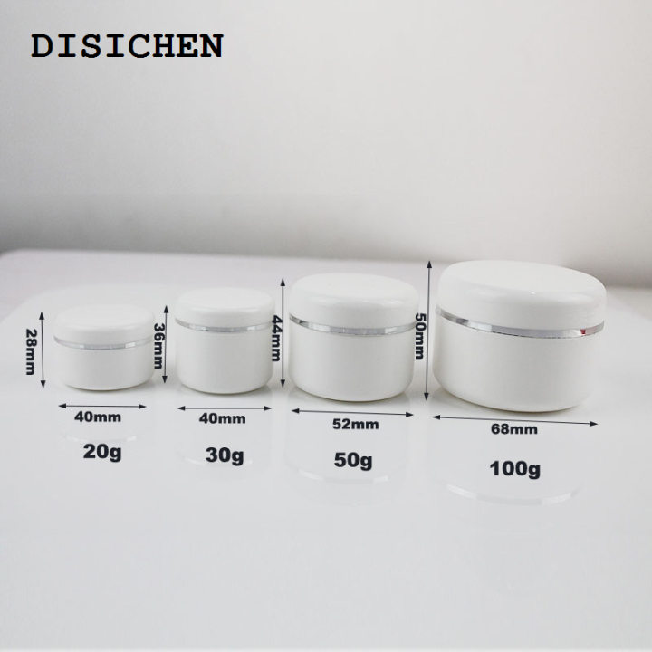 DISICHEN%20New%20style%2020Pcs/sets%2020/30/50/100g%20Refillable%20Bottles%20Travel%20Face%20Cream%20Lotion%20Cosmetic%20Container%20White%20Plastic%20Empty%20Makeup%20Jar%20Pot%20-%20Image%206