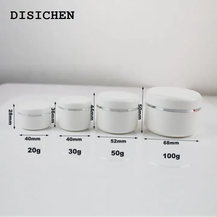 DISICHEN%20New%20style%2020Pcs/sets%2020/30/50/100g%20Refillable%20Bottles%20Travel%20Face%20Cream%20Lotion%20Cosmetic%20Container%20White%20Plastic%20Empty%20Makeup%20Jar%20Pot%20-%20Image%206