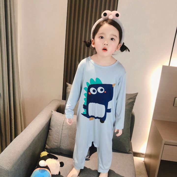 Baby Cartoon Print Summer Cloths: Baby pajamas, Summer Wears. Cute Animal Design Kids Cloths: Children One-piece pajamas