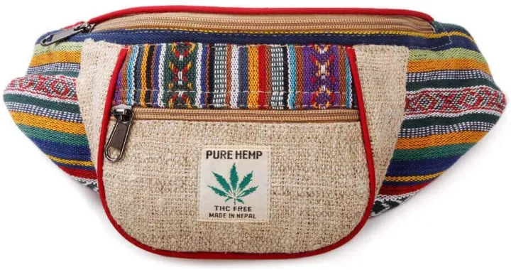 AIOG%20-%20Hemp%20Festival%20Waistpack%20Boho%20Hippie%20Waist%20Bag%20Hip%20Bum%20Running%20Belt%20Fanny%20Pack%20(Multi%20Color%20Stripe)%20-%20Image%203