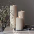 Candella Pack Of 2 Ribbed Pillar Soy Wax Scented Candle For Home Decoration Gift Birthday Valentine'S Day Wedding Christmas 200gm. 