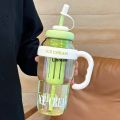 Linman Outdoor Cute Plastic Water Bottle Portable Leakproof Sports Water CupFifty percent discount with Straw with Handle Car Mounted Drinking Tumbler School Boys Girl. 