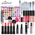 2025POPFEEL All In One Makeup Kit Cosmetics Set Eyeshadow Palette Concealer Foundation Makeup Brush Eyebrow Pencil Lipgloss Kit. 