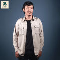 Zoot Cargo Shirt for Men - Casual Shirt with Cargo Jacket Style_beige color. 