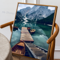 1PC Mountain Sea Landscape Art Canvas Poster Self-adhesive Art Waterproof Paper Sticker Coffee House Bar Room Wall Decor. 