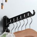 Portable Wall Mounted Folding Drying Rack Clothes Hook Clothesline Clothes Rack Simple Clothes Hanger Laundry Airer Dryer Drying Rack Indoor and Outdoor. 