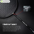 ALPSPORT RR Badminton Racket 4U G5  100% Original Design Full Carbon Fiber Strung With Free String Grips Professional Offensive Type Black Reket Pro Racquet Sports. 