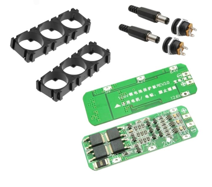 3S 20A Li-ion Lithium Battery 18650 Charger PCB BMS Protection Board For Drill Motor with Cell Holder 18650 Battery