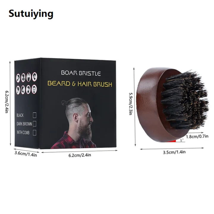 Sutuiying%201pcs%20Beard%20Brush%20Boar%20Bristles%20Small%20and%20Round%20Walnut%20Luxury%20Wood%20Beard%20Grooming%20Brush%20for%20Men's%20Shaping%20Tool%20-%20Image%202