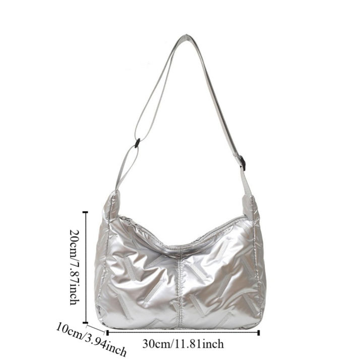 Exquisite%20Dumpling%20Bag%20Bright%20Space%20Cotton%20Tote%20Bag%20Large%20Capacity%20Crossbody%20Bag%20Shoulder%20Bag%20Down%20Nylon%20Handbag%20Lady%20-%20Image%202