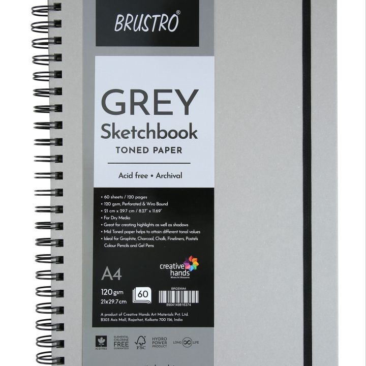 Artists' Grey Toned Sketchbooks- 120GSM 60 Sheets A4