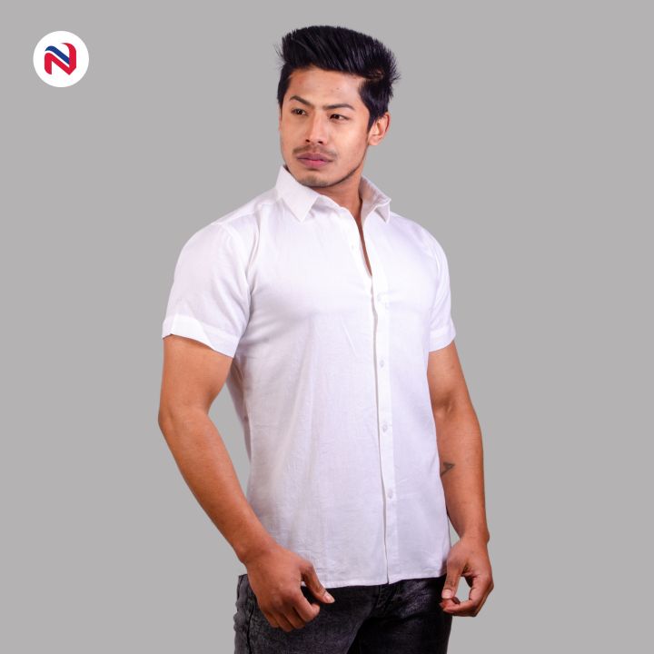 Nyptra%20White%20Half%20Sleeves%20Premium%20Cotton%20Shirt%20For%20Men%20-%20Fashion%20%7C%20Shirts%20For%20Men%20%7C%20Formal%20Shirts%20%7C%20Men's%20Wear%20%7C%20-%20Image%203