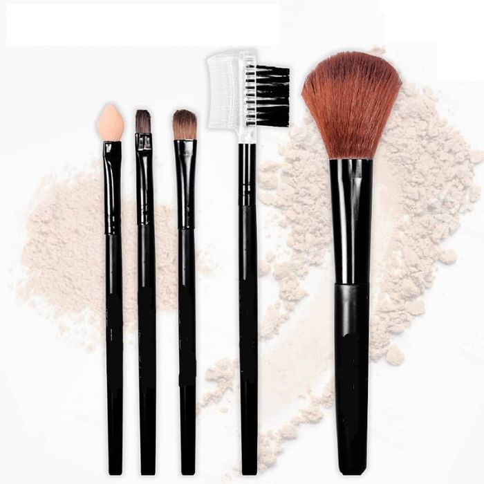 Mini Simple Portable Makeup Brush 5 Piece Set-Professional Makeup Kit and Cosmetic Brushes  (Pack of 5)