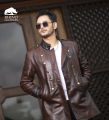Rhino Leathers Long Leather Jacket for Men. 