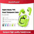 DUOUNI Airbus Transparent Digital TWS Wireless Bluetooth Headset In-Ear Bilateral Stereo True Wireless with Charging Compartment. 