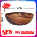 Household Round Wooden Fruit Salad Bowl Dinnerware Basin Container Kitchen Tool. 