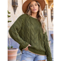 Women'S Fall Winter Fashion Round Neck Long Sleeve Colorblock Sweater Tops Chunky Knit Pullover Sweaters. 