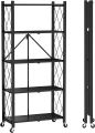Heavy Duty Metal Wire 5 Layer Multifunctional Foldable Floor Standing Storage Rack. 