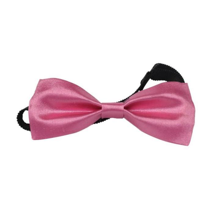Pink Solid Neck Bow Tie For Men
