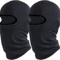 Set Of 2 Black Full Face Balaclava Mask For Bike Scooter Under Helmet. 