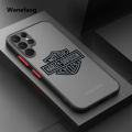 Wenefang Cool Harley Davidson For Samsung Galaxy S24 S23 S22 S21 S20 FE Ultra Plus S10 Lite 5G Frosted Translucent phone case. 