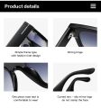 Tomford 22011 Korean Trendy Classic Unique Design Viral Tiktok Flat Black Fullrim Square Sunglasses For Unisex. 