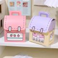 Cute School Bag Candy Box Mini 3D Cartoon Cookie Bag Schoolbag Gift Packaging Bags Snack Package Pouch For Kids Birthday Party Supplies Portable Storage Paper Bag. 