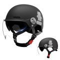AXK Motorcycle Open Face Helmet Sun Transparent Visor Wind Shield Dual Lens Adjustable Quick Release Buckle Stylish Half Helmet For Men Women 708-1A Bles Online. 
