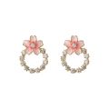 Enacolor S925 Silver Needle Cute Sakura Cherry Blossom Flower Stud Earrings for Girl Ins Accessories 2023 New. 