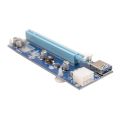 USB 3.0 Mini PCI-E to PCIe PCI Express 1X to 16X Extender Riser Raiser Card Adapter SATA 6Pin Power Cable for BTC Mining. 