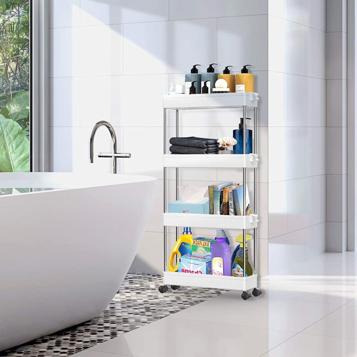 Spacekeeper%204%20Tier%20Slim%20Storage%20Cart%20Mobile%20Shelving%20Unit%20Organizer%20Slide%20Out%20Storage%20Rolling%20Utility%20Cart%20Tower%20Rack%20-%20Image%203